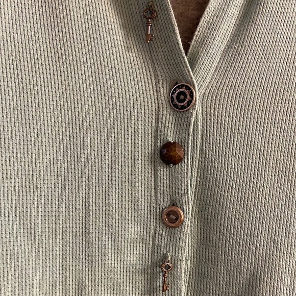 Soft Surroundings Sydney Tunic Top Light Green Cotton Large - Picture 3 of 7